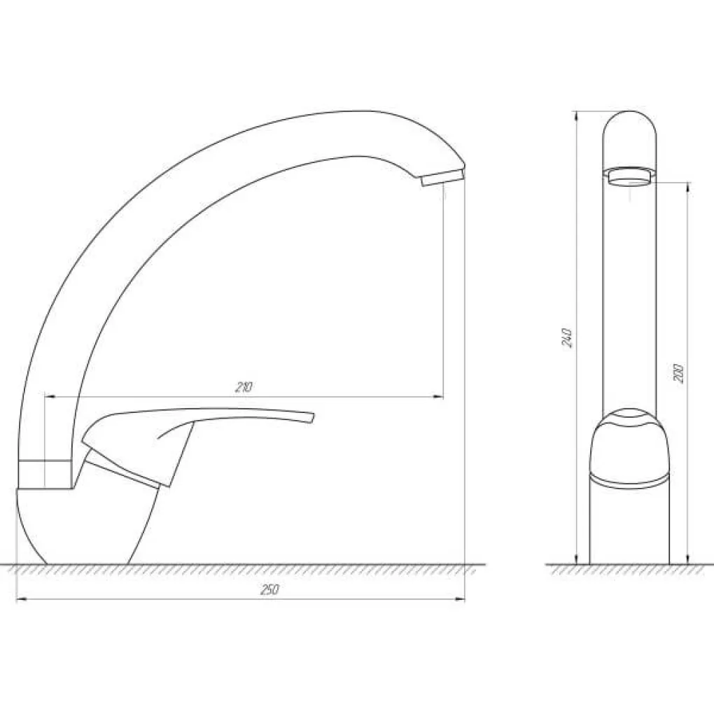 Змішувач для кухні Globus Lux Solly GLSO-0203S-1-ONIX- Фото 4